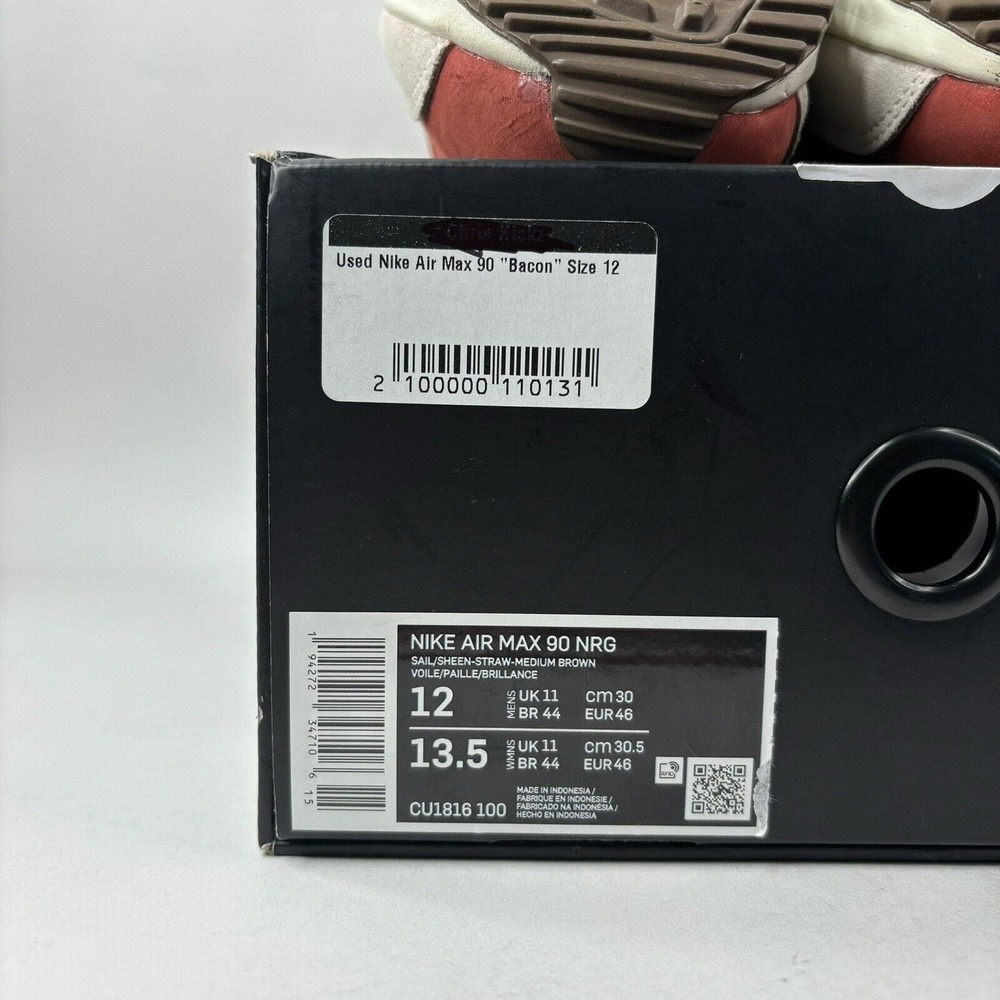 Nike Air Max 90 NRG “Bacon” 2021 CU1816-100 Men’s 12 Worn - Picture 8 of 8